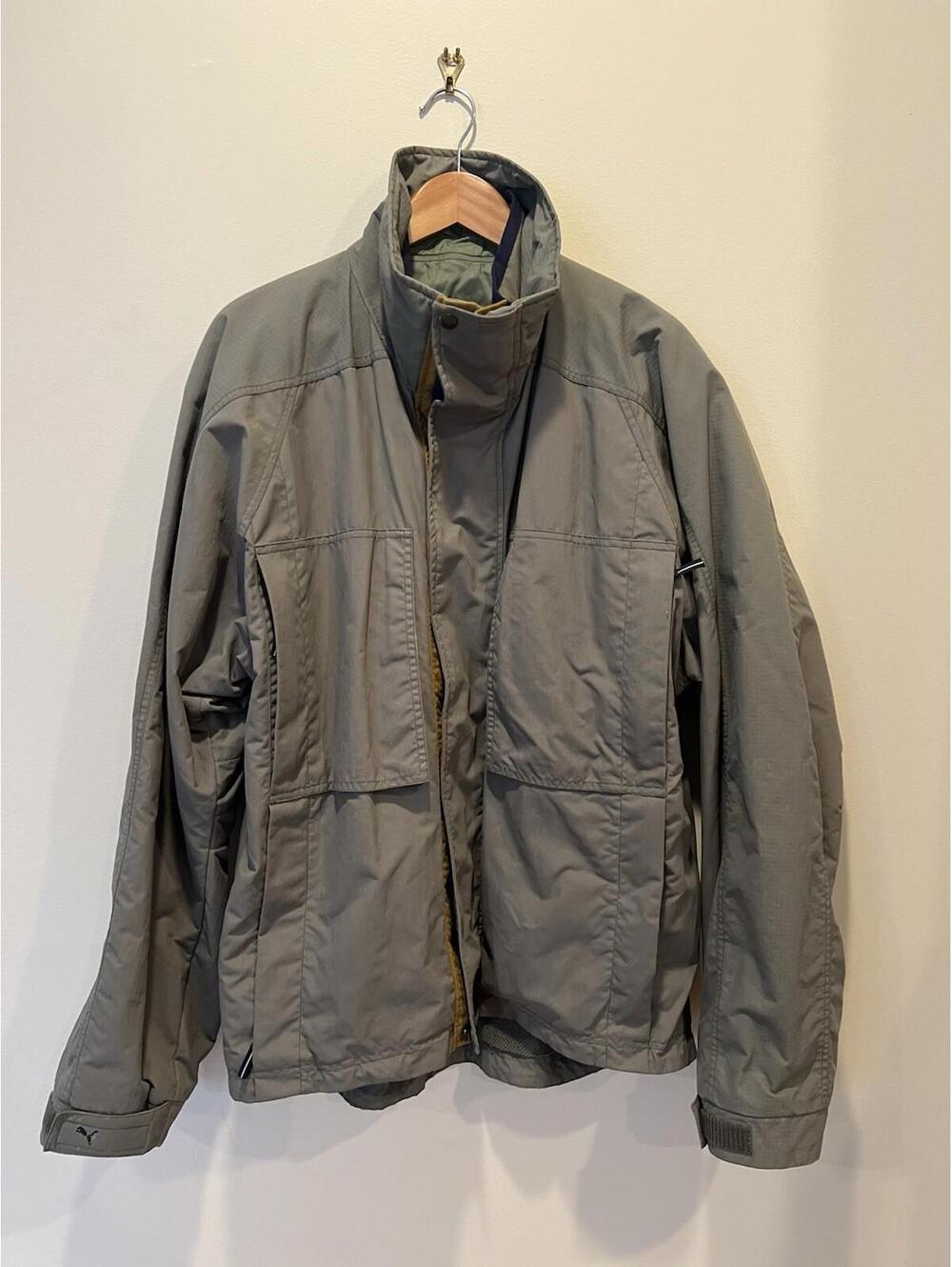 Puma Mens Insulated Utility Jacket Gray Full Zip Lightweight